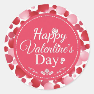 Happy Valentine’s Day Classic Round Sticker ❤️🌹