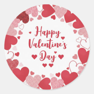 Happy Valentine’s Day classic round sticker 