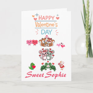 Happy Valentine’s Day Cute Animal Couples Card
