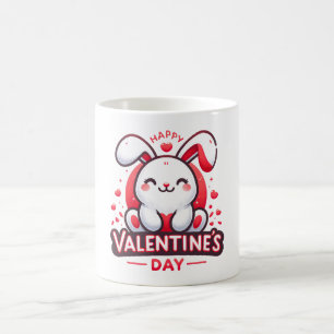 Happy Valentine s Day Cute Rabbit Coffee Mug