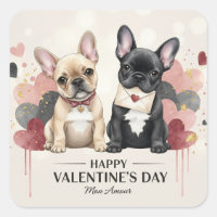 Happy Valentine’s Day French Bulldog Sticker
