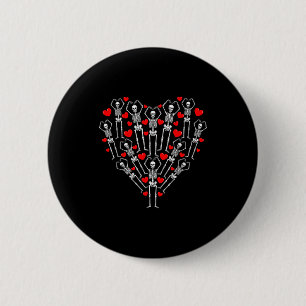 Happy Valentine’s Day Funny Skeleton Heart In Birt 6 Cm Round Badge