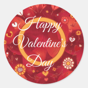 Happy Valentine’s Day Heart Pattern Sticker