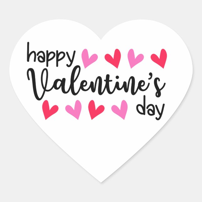 Happy Valentine’s Day Heart Sticker (Front)