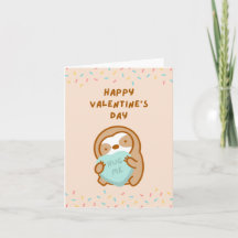 Happy Valentine’s Day Hug Me Candy Heart Sloth