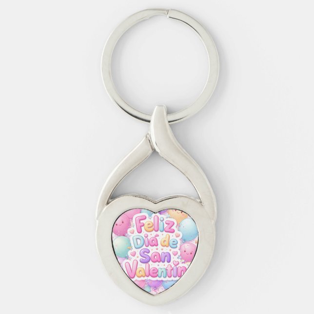 “Happy Valentine’s Day” Keychain – Romantic Gift (Front)