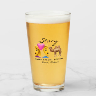 Happy valentine’s day love heart couple hump glass