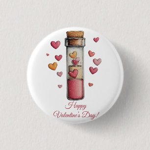 Happy Valentine’s Day Love Potion Postcard 3 Cm Round Badge