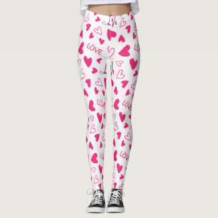 Happy Valentine’s Day Lover Present with Red Heart Leggings