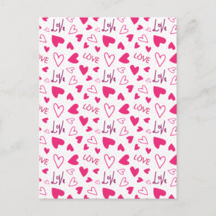Happy Valentine’s Day Lover Present with Red Heart Postcard