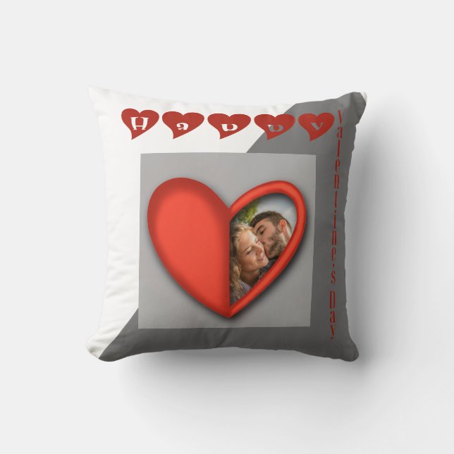 Happy Valentine’s Day - modern heart Cushion (Front)