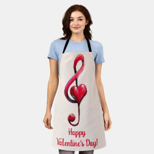 Happy Valentine’s Day Music of Love Apron