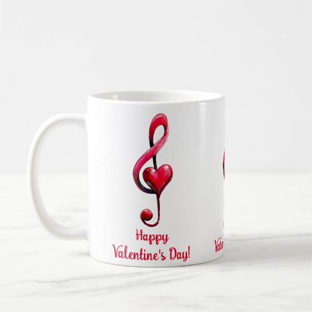 Happy Valentine’s Day Music of Love Coffee Mug (Left)