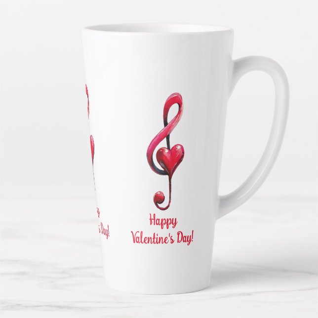 Happy Valentine’s Day Music of Love Latte Mug (Right)