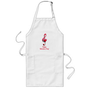 Happy Valentine’s Day Music of Love Long Apron