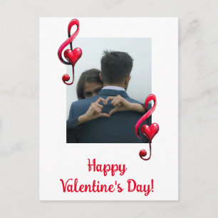 Happy Valentine’s Day Music of Love Postcard