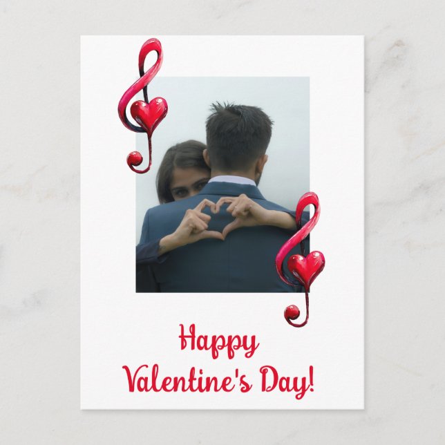 Happy Valentine’s Day Music of Love Postcard (Front)
