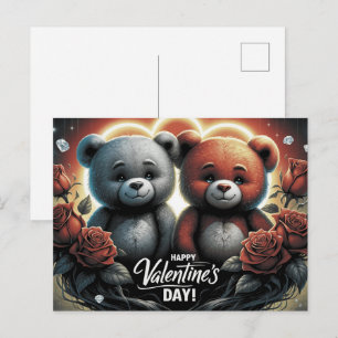 Happy Valentine’s Day Ourson -3 Postcard