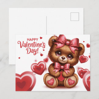 Happy Valentine’s Day Ourson -8 Postcard