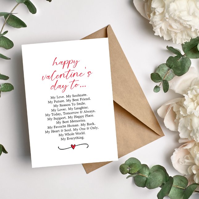 Happy Valentine’s Day Poem Holiday Card (Creator Uploaded)