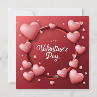 Happy Valentine’s Day Red Heart Holiday Card