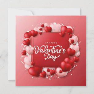 Happy Valentine’s Day Red Heart Holiday Card