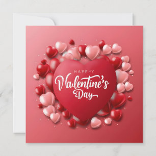 Happy Valentine’s Day Red Heart Love Holiday Card