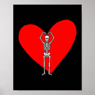 Happy Valentine’s Day Skeleton Vintage For Funny V Poster