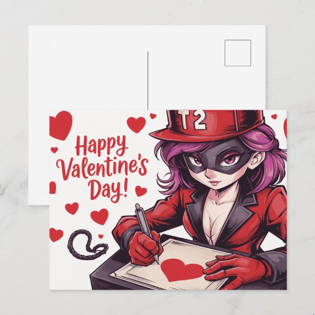 Happy Valentine’s Day Super-Héros -2 Postcard (Front/Back)