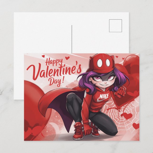 Happy Valentine’s Day Super-Héros -5 Postcard (Front/Back)