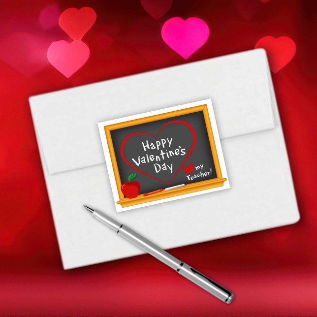Happy Valentine’s Day Teacher Rectangular Sticker (Happy Valentine’s Day Teacher Sticker!)