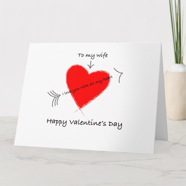 Happy Valentine’s Day to my wife card (Front)