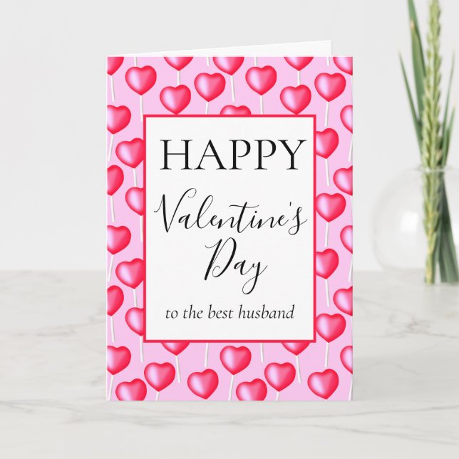 Happy Valentine’s Day to the Best Husband Hearts Card (Front)