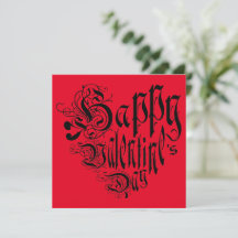 Happy Valentine’s Day typography heart black red