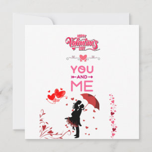 Happy Valentine’s Day – You and Me Romantic Love  Invitation