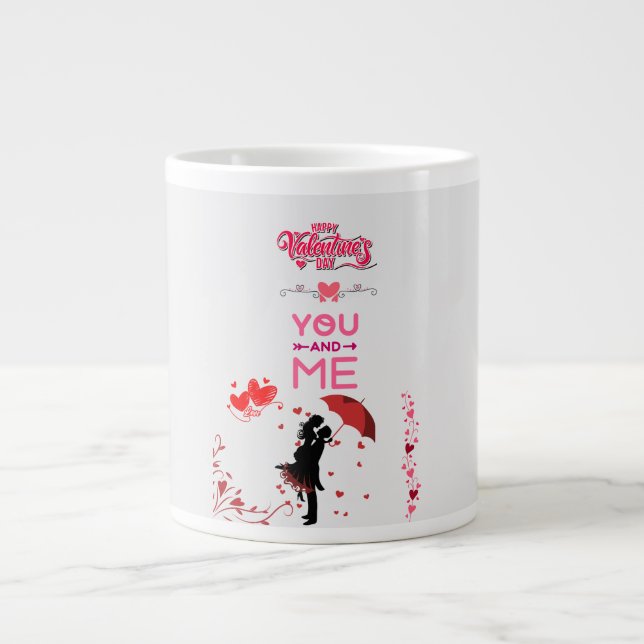 Happy Valentine’s Day – You and Me Romantic Love  Large Coffee Mug (Front)