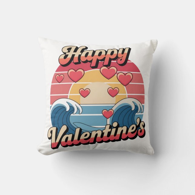 Happy  Valentine´s waves Cushion (Front)