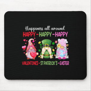 Happy Valentine St Patrick Easter Gnome Happiness Mouse Mat