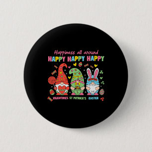 Happy Valentine St Patrick Easter Happy Holiday Gn 6 Cm Round Badge