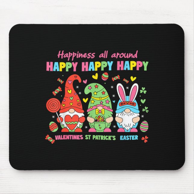 Happy Valentine St Patrick Easter Happy Holiday Gn Mouse Mat (Front)