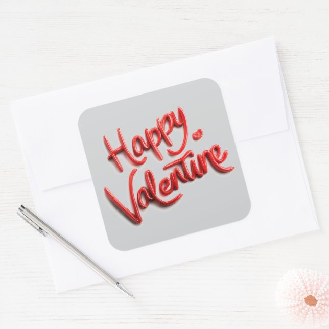 Happy Valentine Stickers for Cards & Gifts (Envelope)