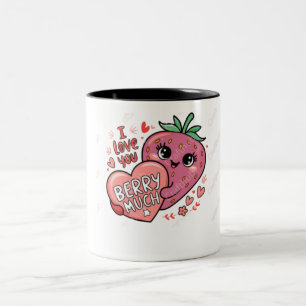 happy  valentine strawberry love  Mug