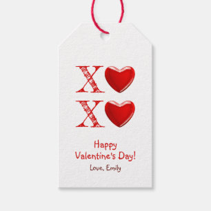 Happy Valentine with sweet heart candy Gift Tags