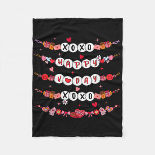 Happy Valentine Xoxo V-day Friendship Bracelets Gi Fleece Blanket