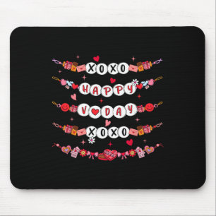 Happy Valentine Xoxo V-day Friendship Bracelets Gi Mouse Mat