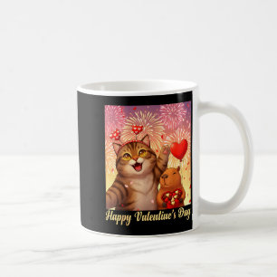 Happy Valentines 2026 Cute Cat Capybara Party Art  Coffee Mug