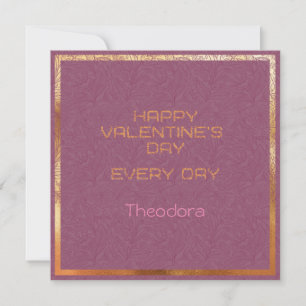 Happy Valentine's AmethystFiligree Frame Text Gold Card