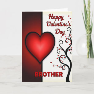 Happy Valentines Brother Heart Tree Card