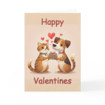 Happy Valentines Cat & Dog design