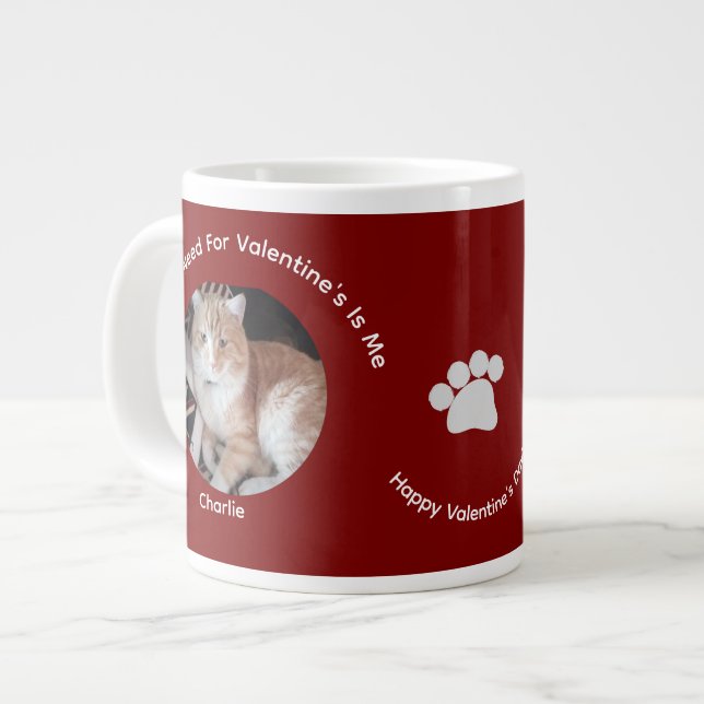 Happy Valentine's Cat Photo Love Specialty Mug (Front Left)